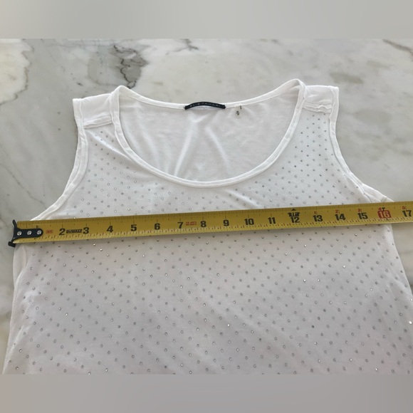 ELIE TAHARI WHITE CRYSTAL EMBELLISHED  MODAL TANK TOP SIZE XS NWOTS! - Picture 8 of 15